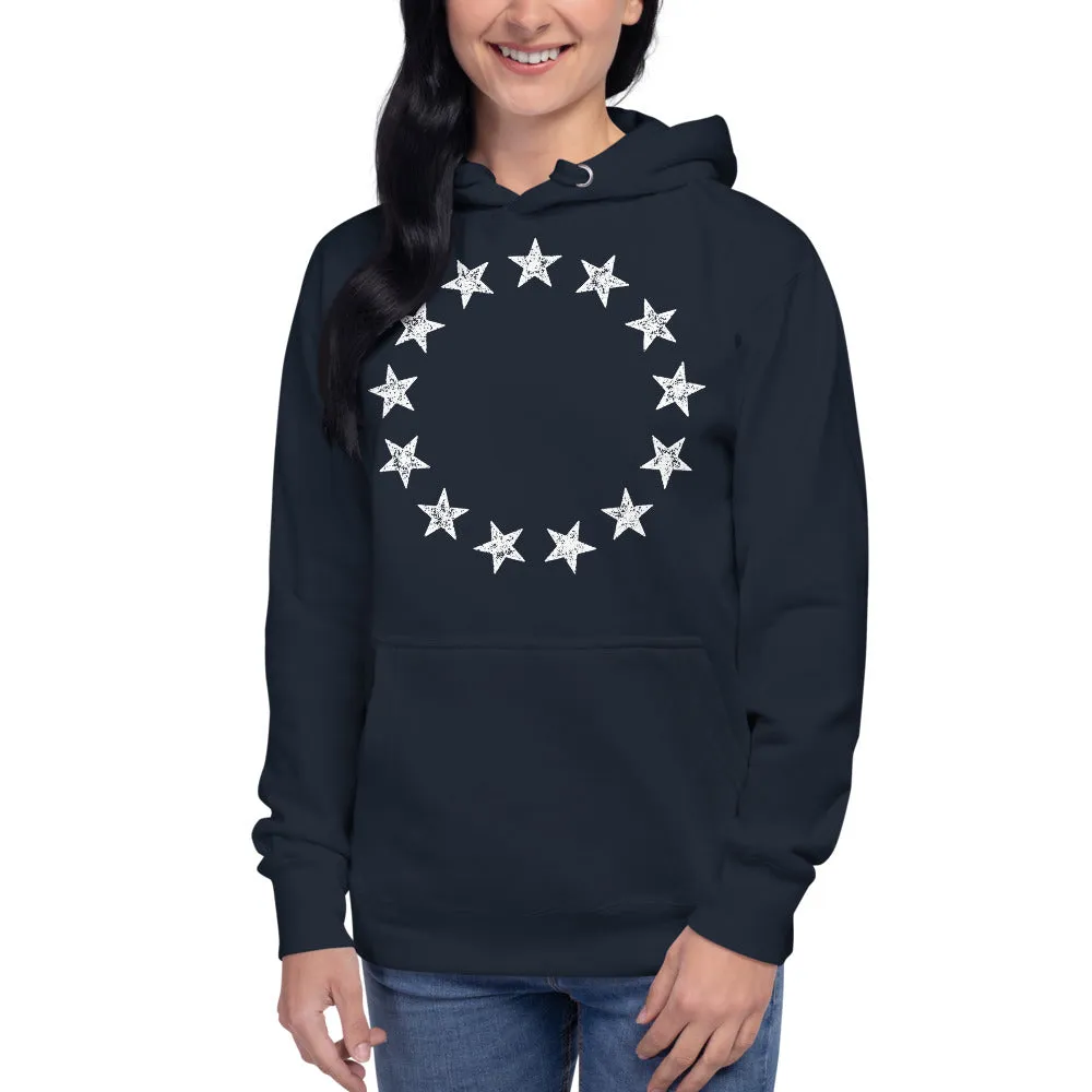 13 Stars Vintage Betsy Ross Revolution Unisex Hoodie