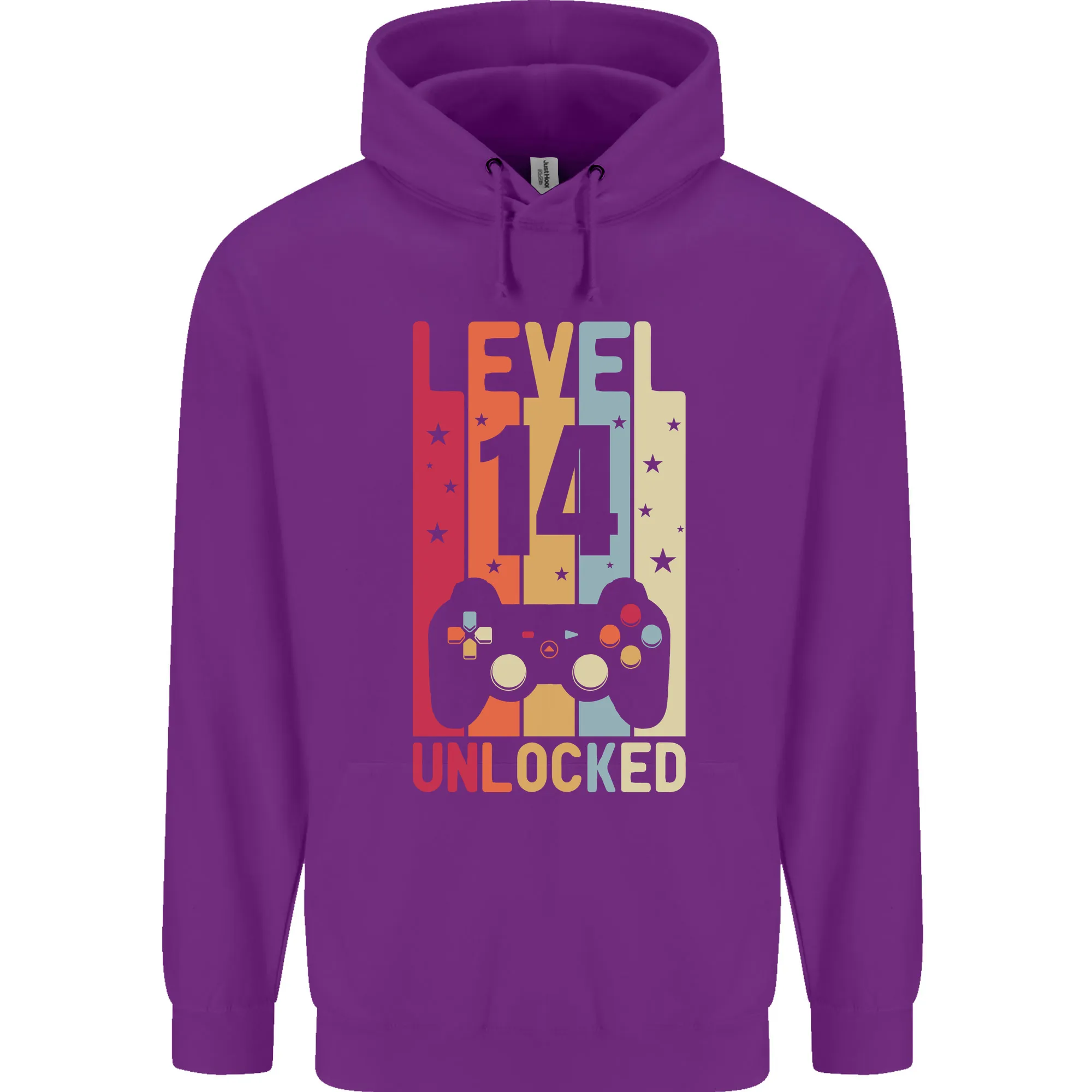 14th Birthday 14 Year Old Level Up Gaming Childrens Kids Hoodie