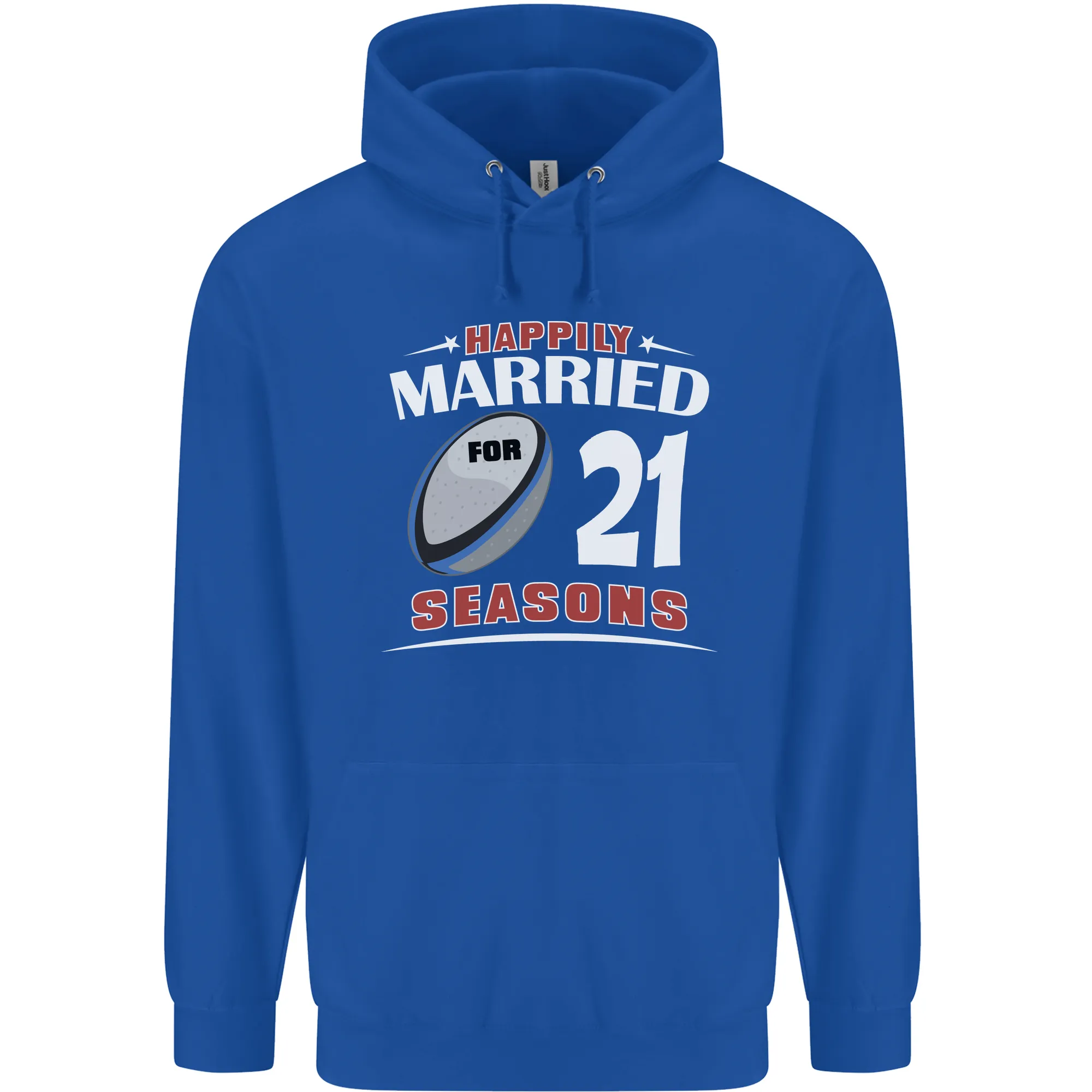 21 Year Wedding Anniversary 21st Rugby Mens 80% Cotton Hoodie