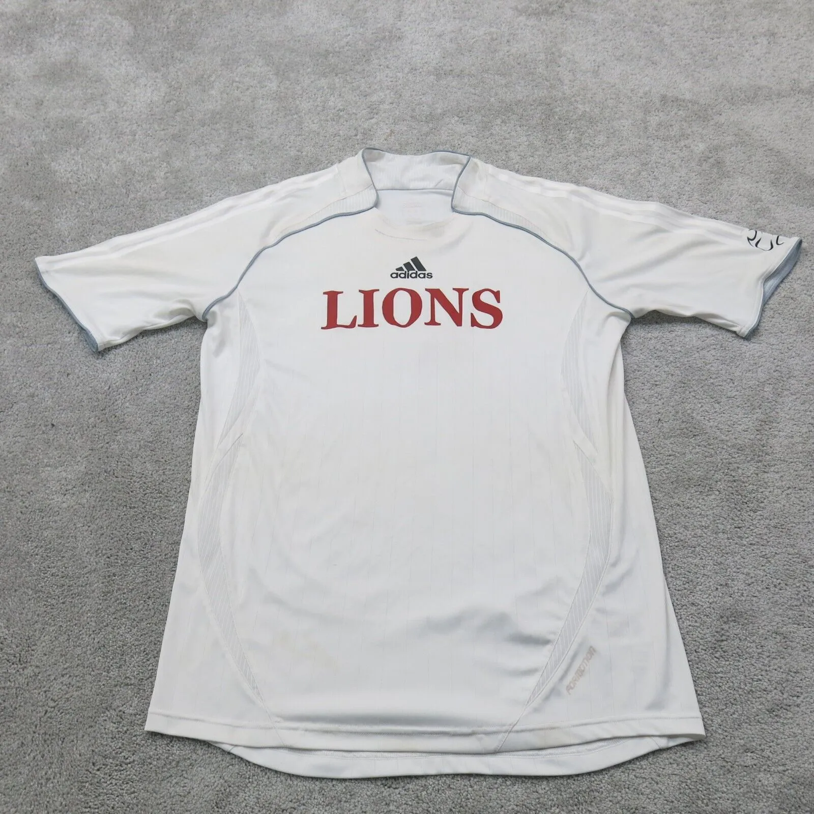 Adidas Mens Lions Soccer Academy Football T Shirt Short Sleeve White Sz M