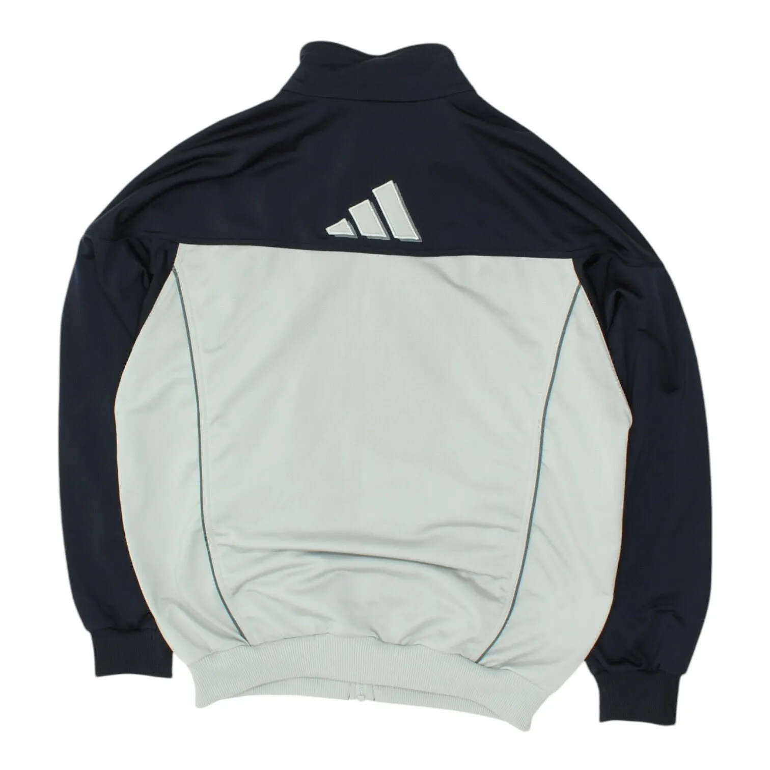 Adidas Mens Navy Grey Track Jacket | Vintage 90s Sportswear Tracksuit Top VTG