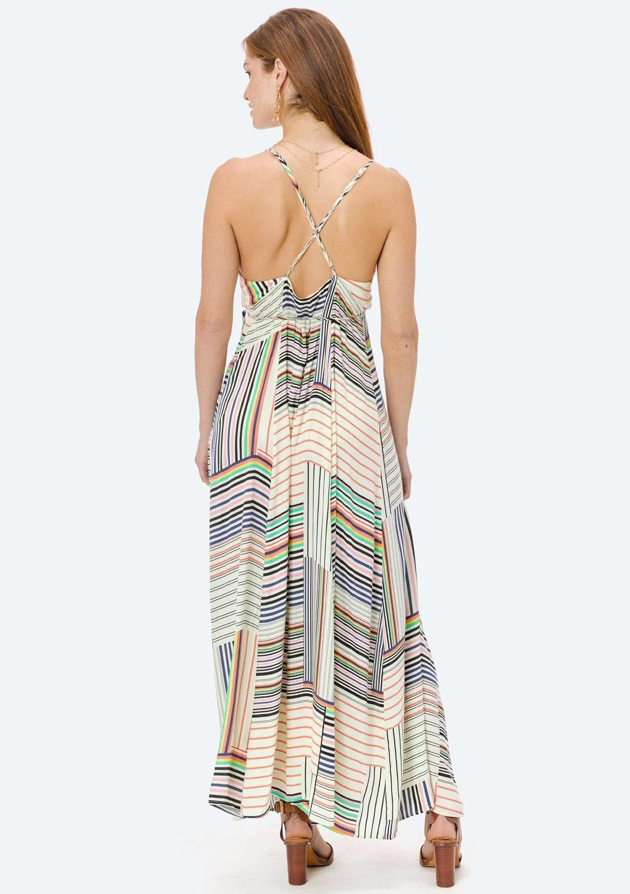 Adona Striped Wrap Dress