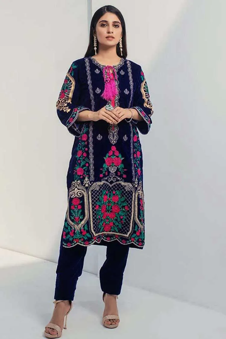 Al Zohaib Textile - AZV20 V2 05 Velveto Embroidered Velvet Shirt 2nd Edition