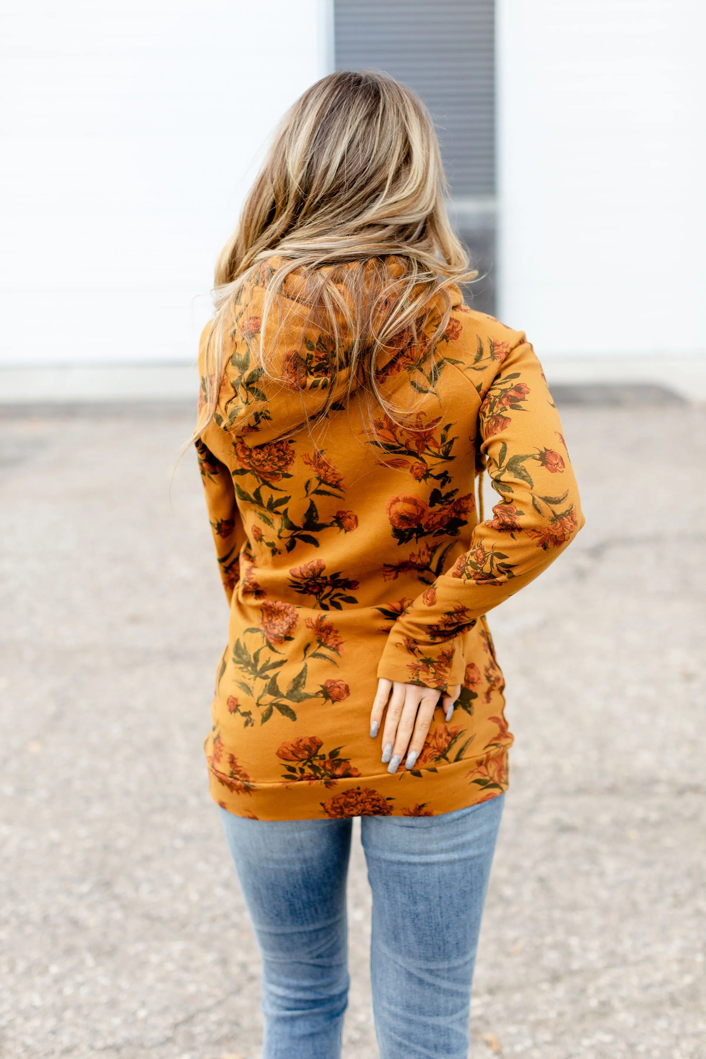 Ampersand Avenue DoubleHood Sweatshirt - Mustard Vintage Floral