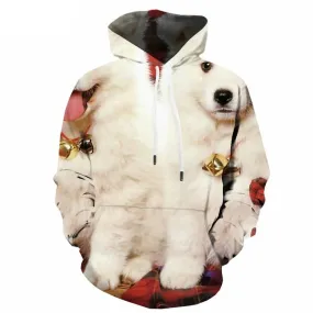 Animal Sweatshirts men Dog Hoodie Print Lovely Hoody Anime Christmas 3d Printed White Sweatshirt Printed