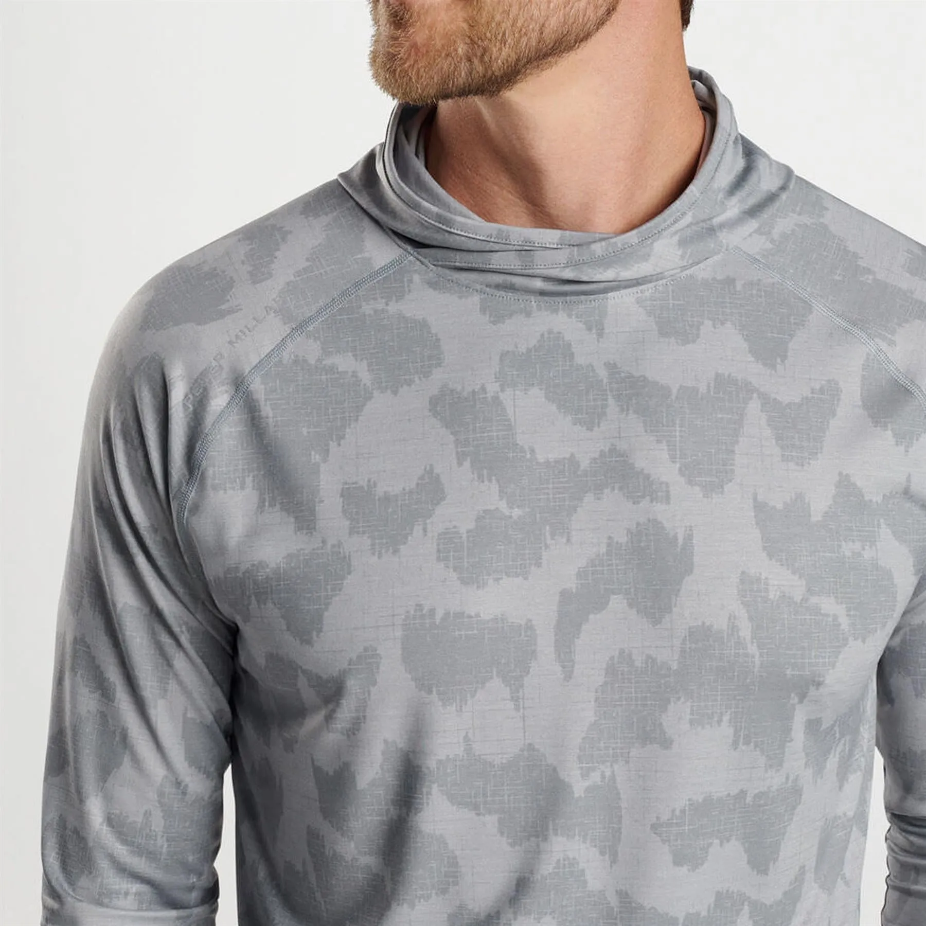 Aurora Windowpane Camo Performance T-Shirt Hoodie Gale Grey - AW24