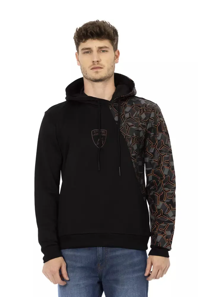 Automobili Lamborghini Black Cotton Men's Hooded Sweatshirt