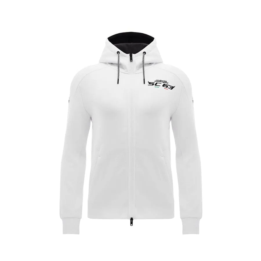 Automobili Lamborghini SC63 Hypercar Men's Full Zip Hoodie - White