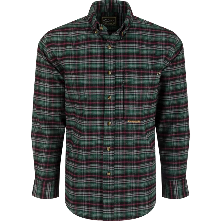 Autumn Brushed Twill Plaid Long Sleeve Shirt- Dark Shadow Grey