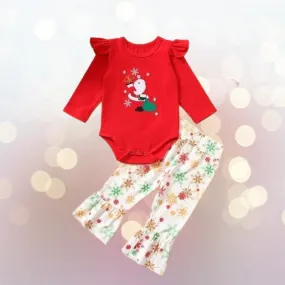 Baby Girls Snowflake Santa Set