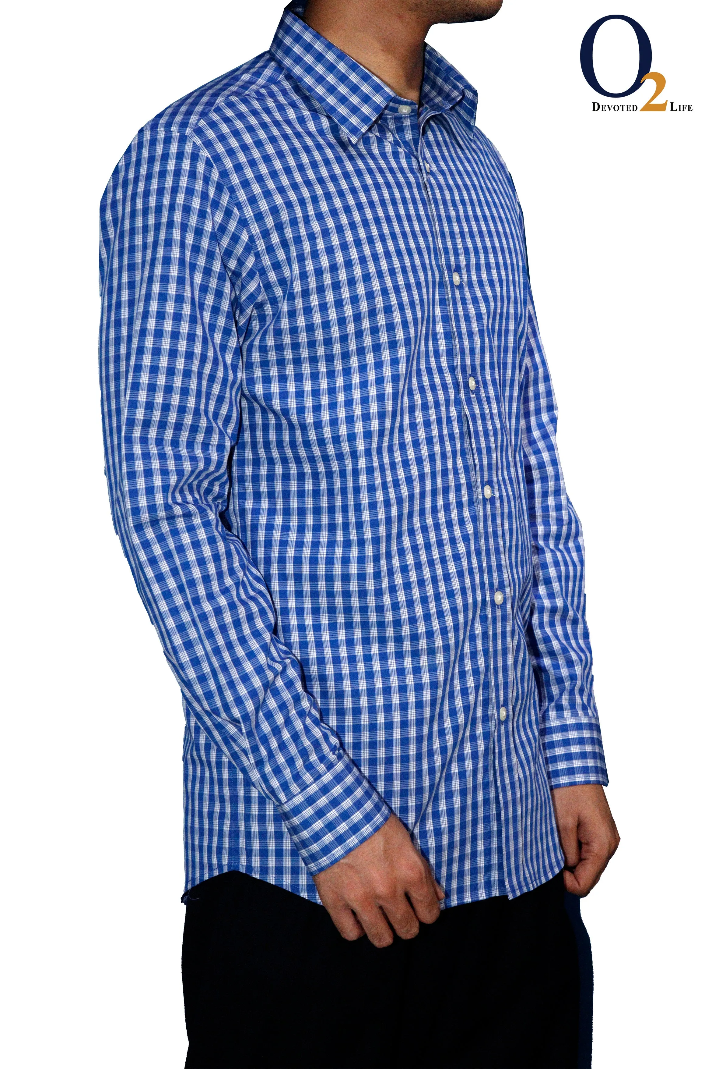 Bavarian shirt Christian (blue-checkered)