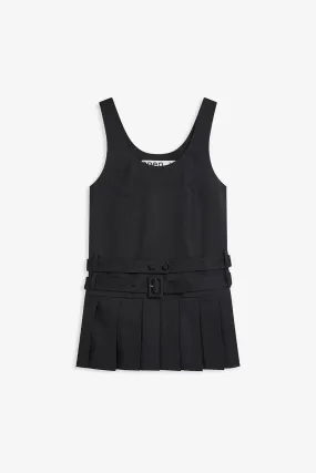 BELTED PLEATED MINI DRESS