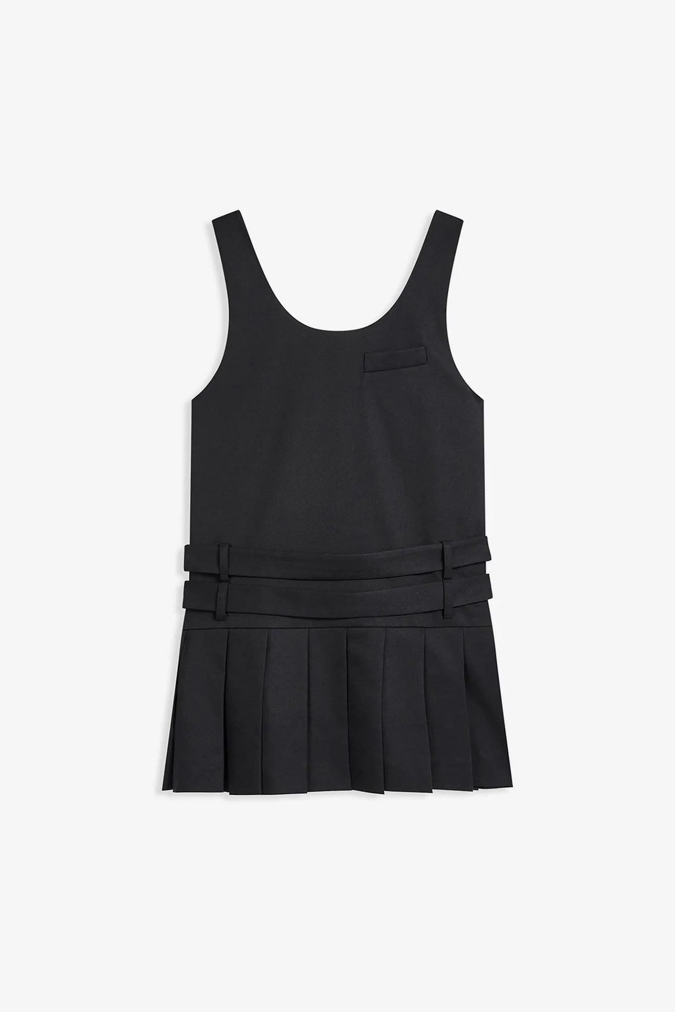 BELTED PLEATED MINI DRESS