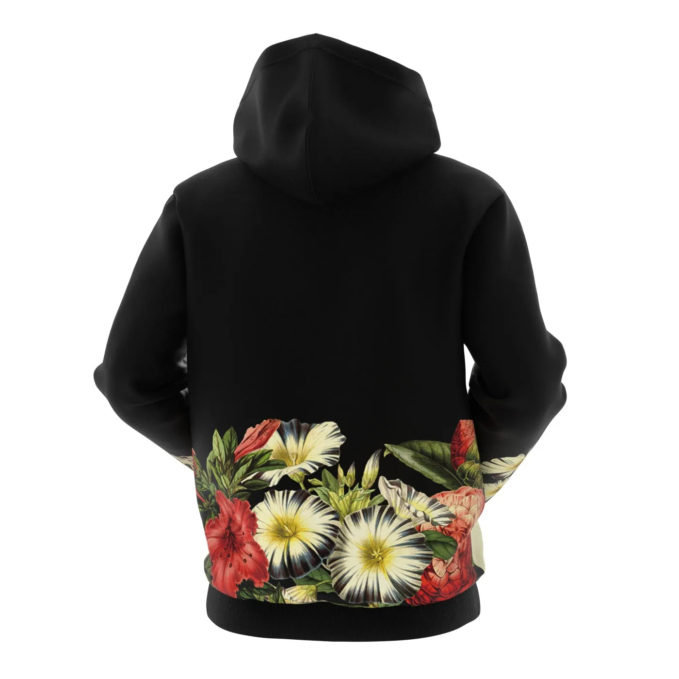 Black Cat Vintage Flowers Hoodie