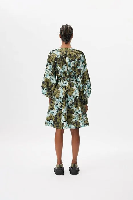 BlishaGZ Wrap Dress - Artistic Blue Flower