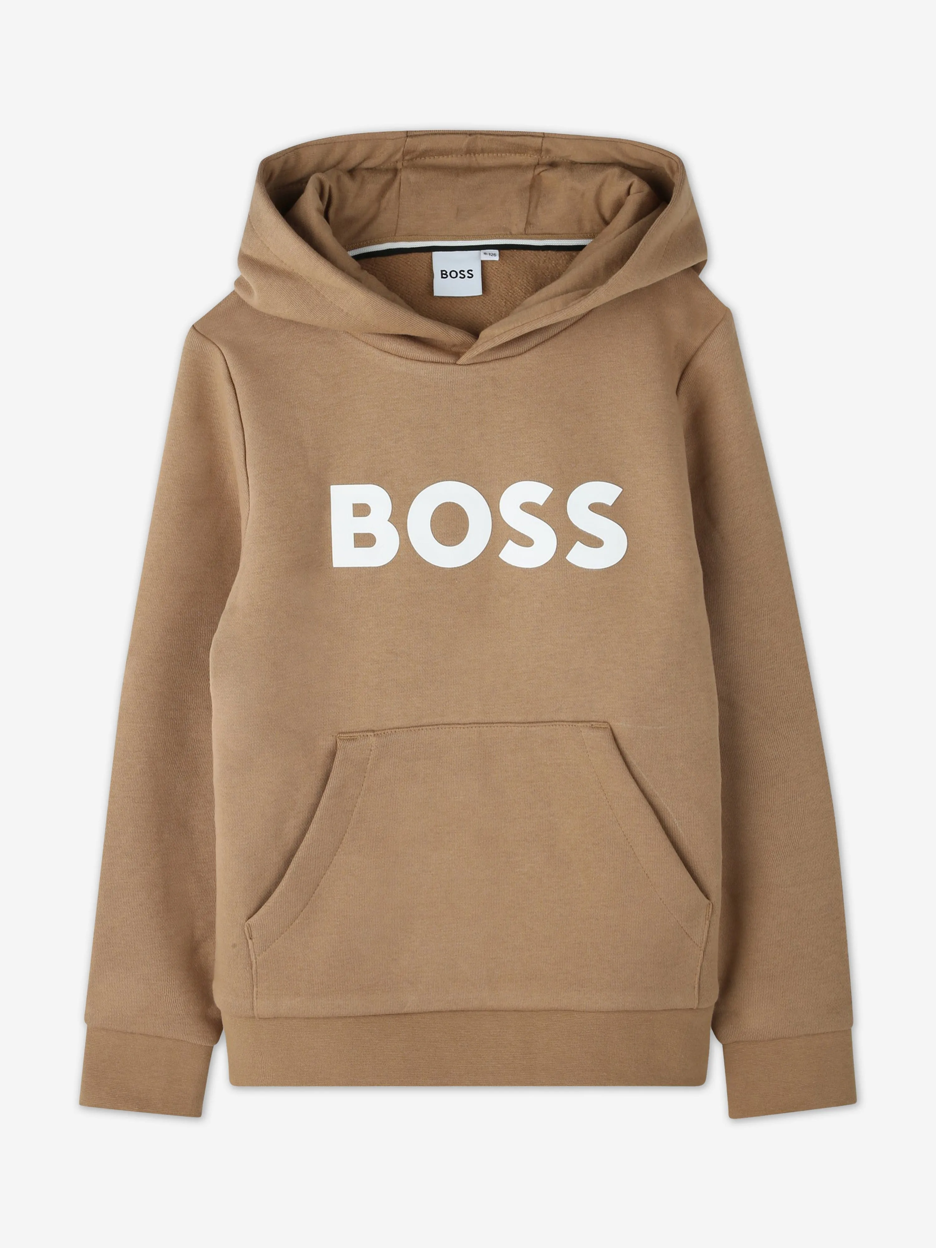 BOSS Boys Logo Hoodie in Brown