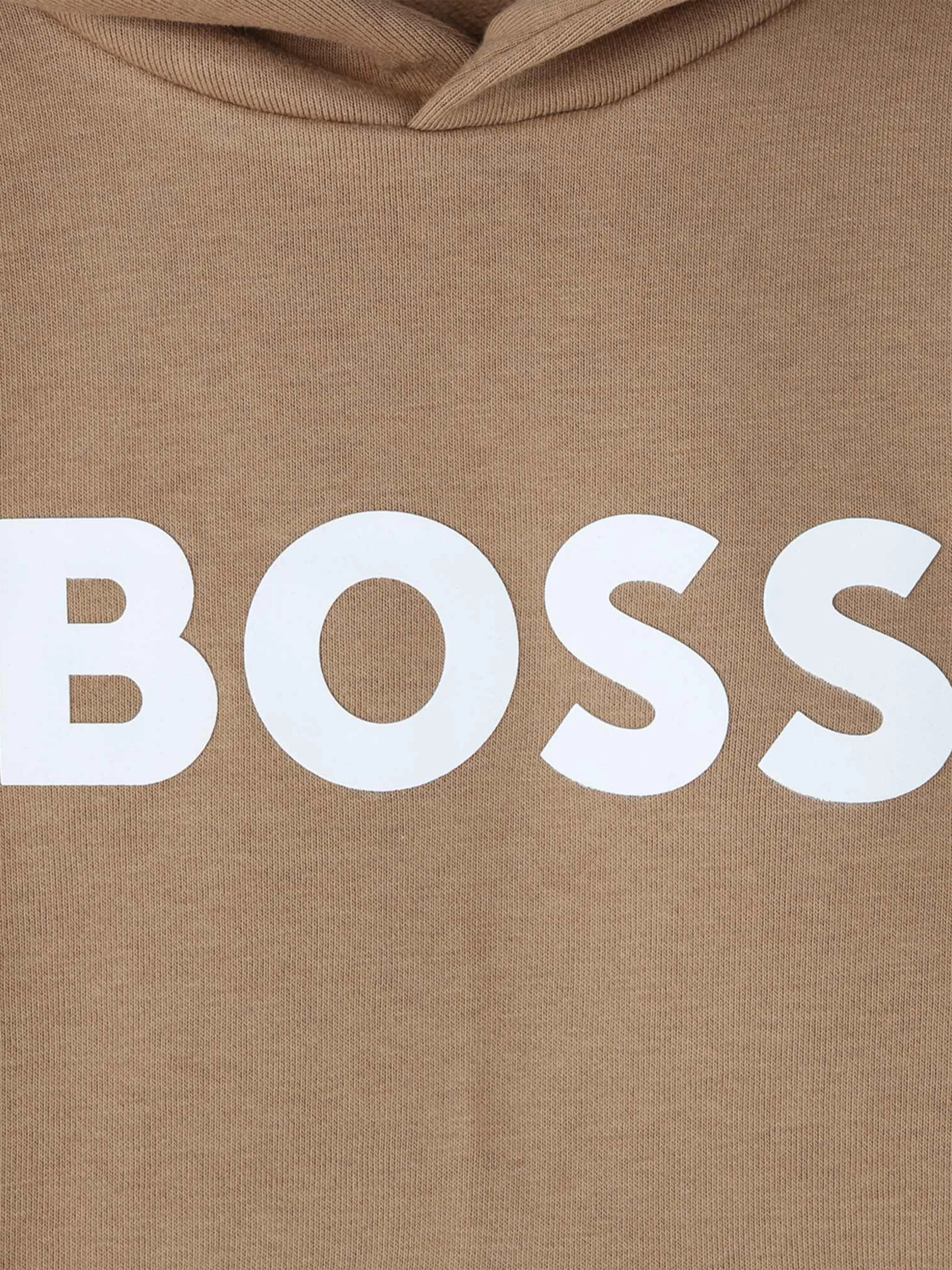 BOSS Boys Logo Hoodie in Brown