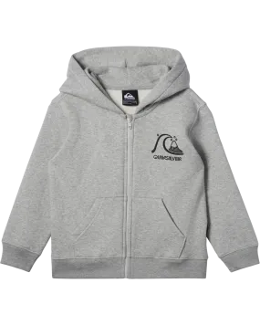 Boys Graphic Zip Hoodie in Light Grey Heather