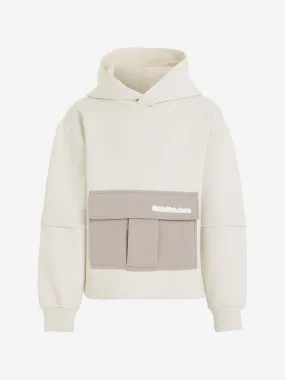 Calvin Klein Boys Spacer Colourblock Layer Hoodie in Ivory