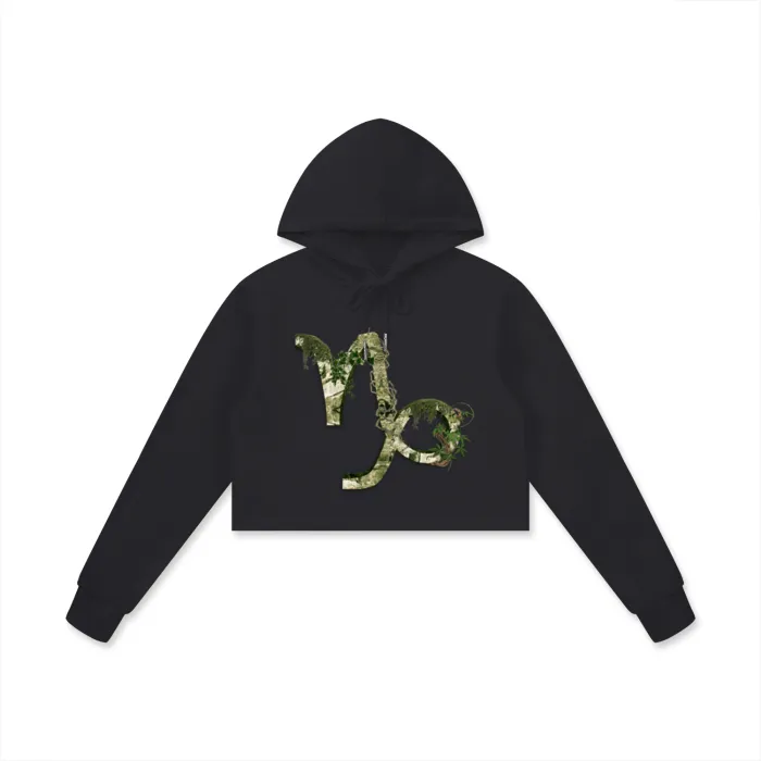 Capricorn Cotton Cropped Hoodie