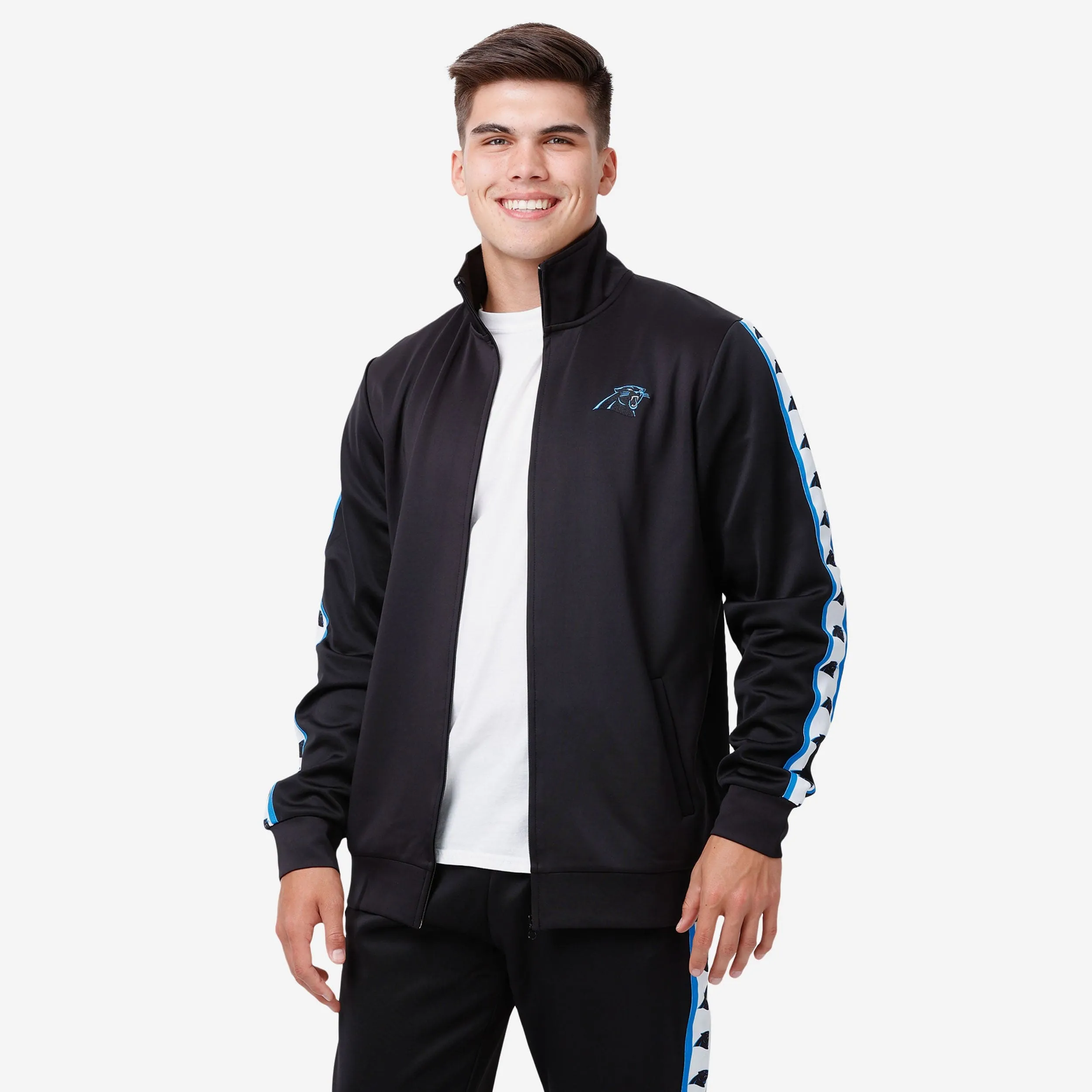 Carolina Panthers Stripe Logo Track Jacket