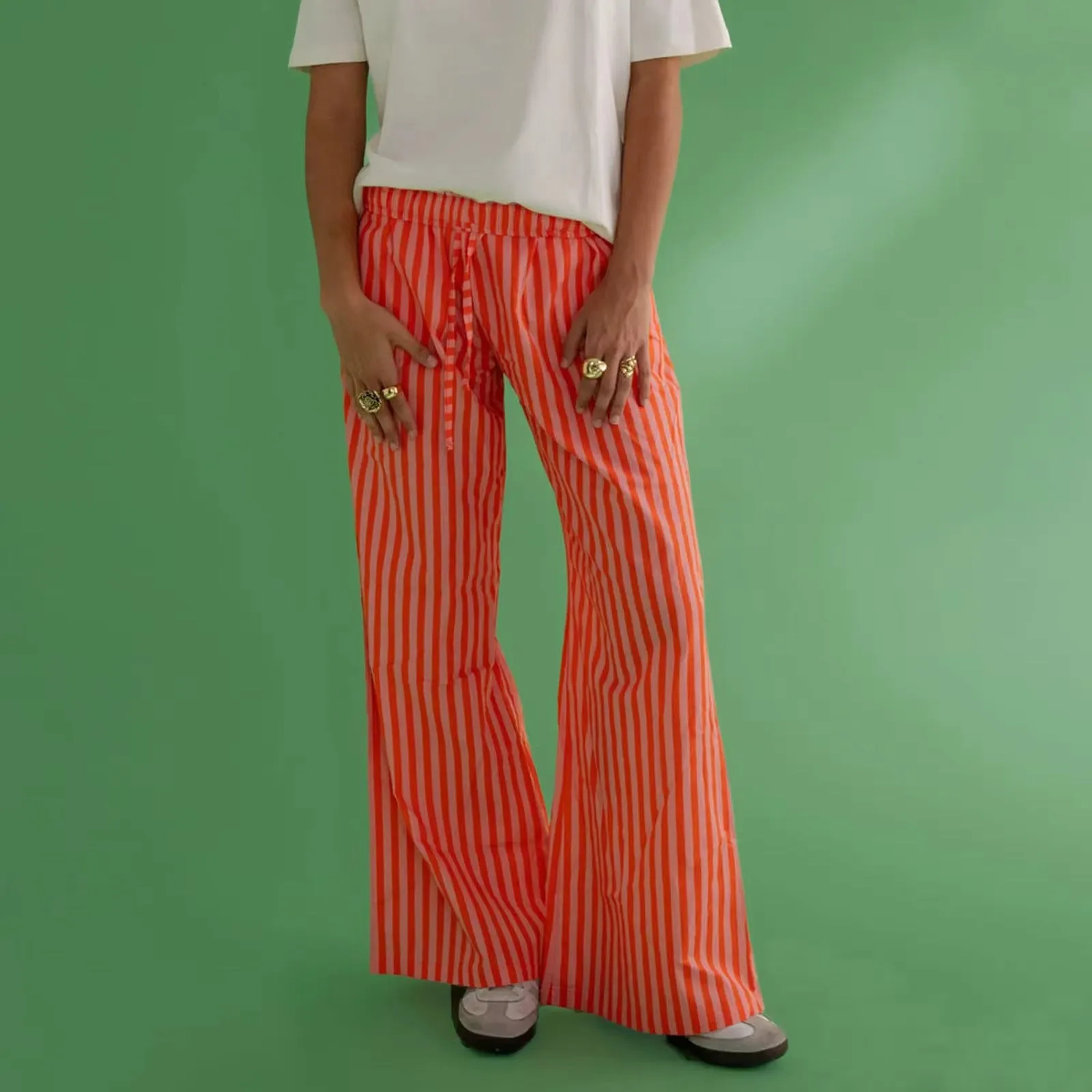 Carrie Casual Striped Boxer Pants