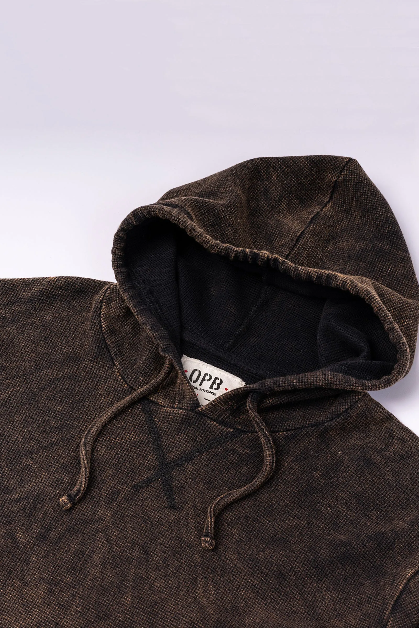 Cedar Vintage Wash Waffle Knit Hoodie - Copper