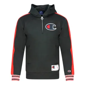 Champion Half Zip Large Logo Black Hoodie