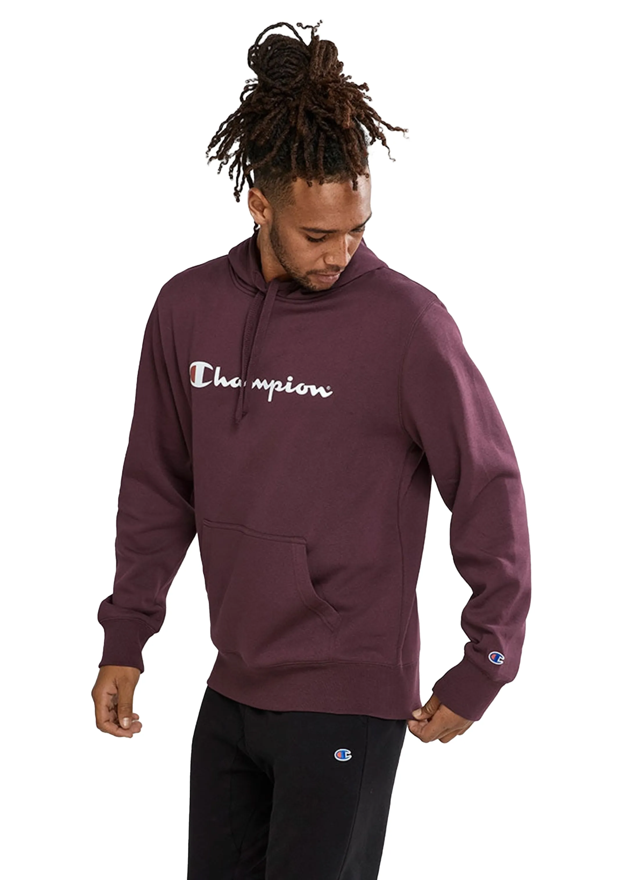 Champion Mens Script Hoodie <br> AY79N FAO