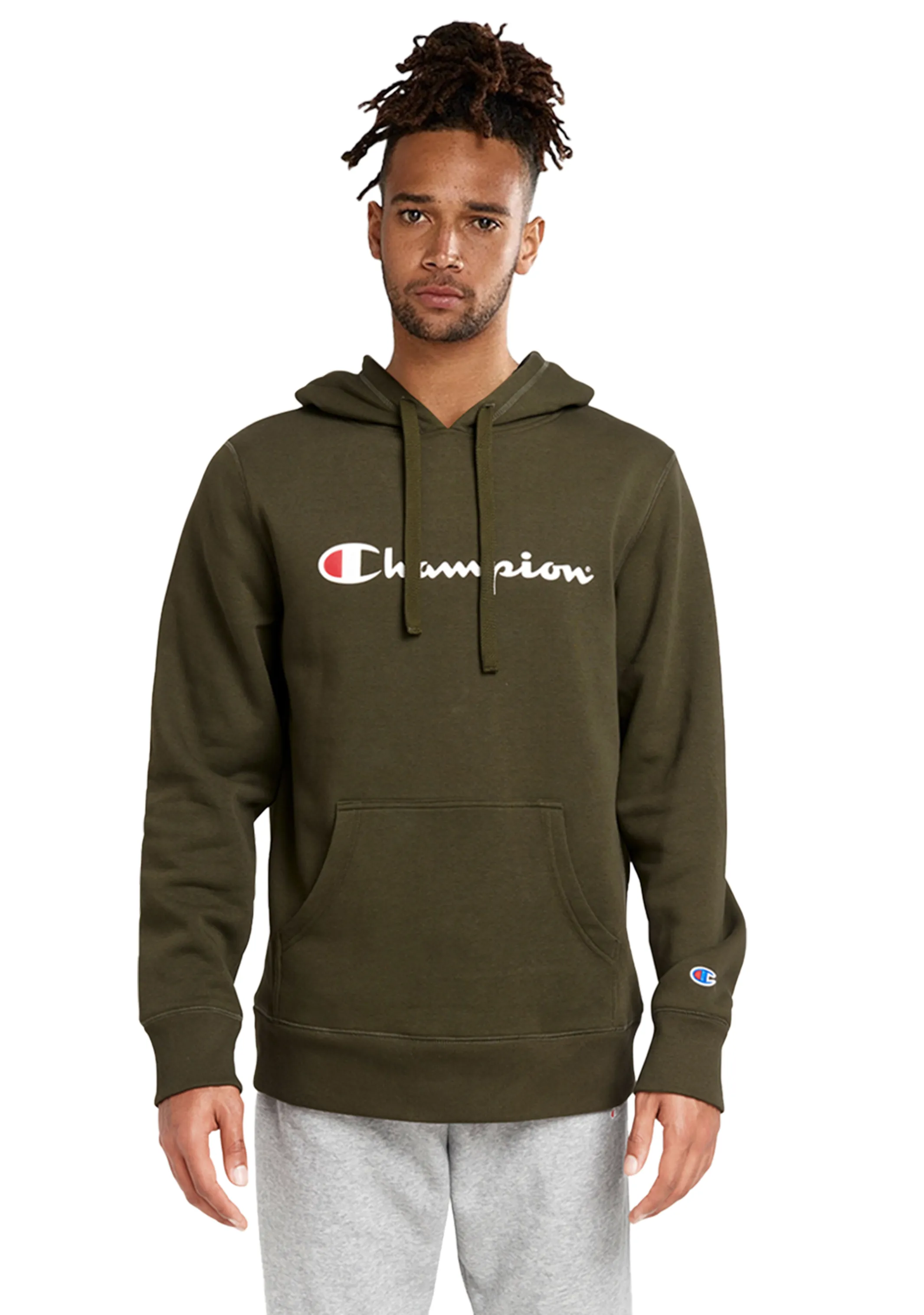 Champion Mens Script Hoodie <br> AY79N FTR