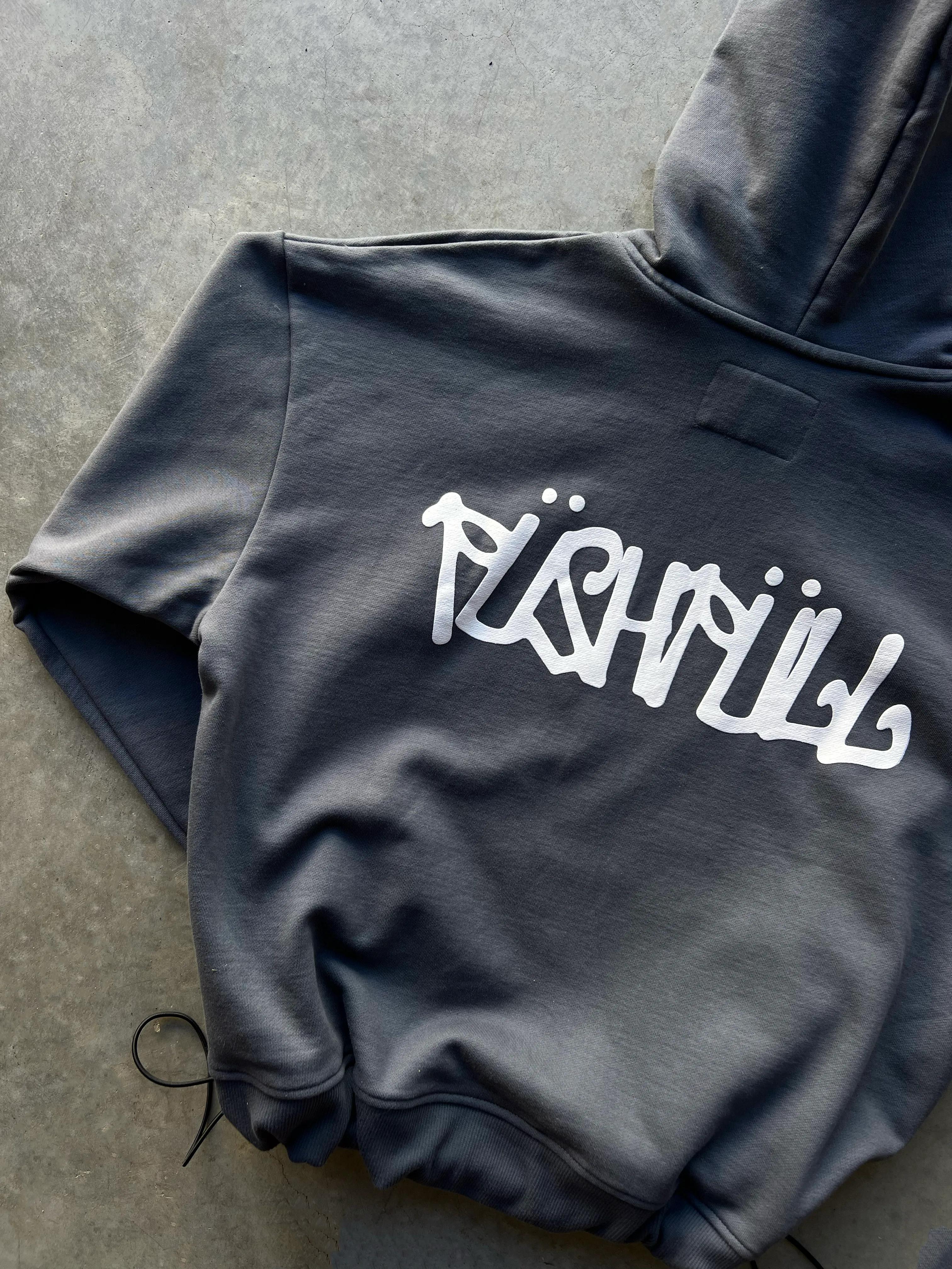 CHARCOAL/WHITE SCRIPT HOODIE