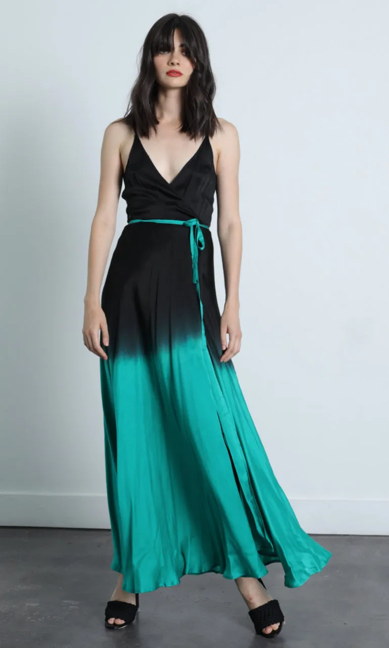 Charlize Silk Maxi Dress - Emerald