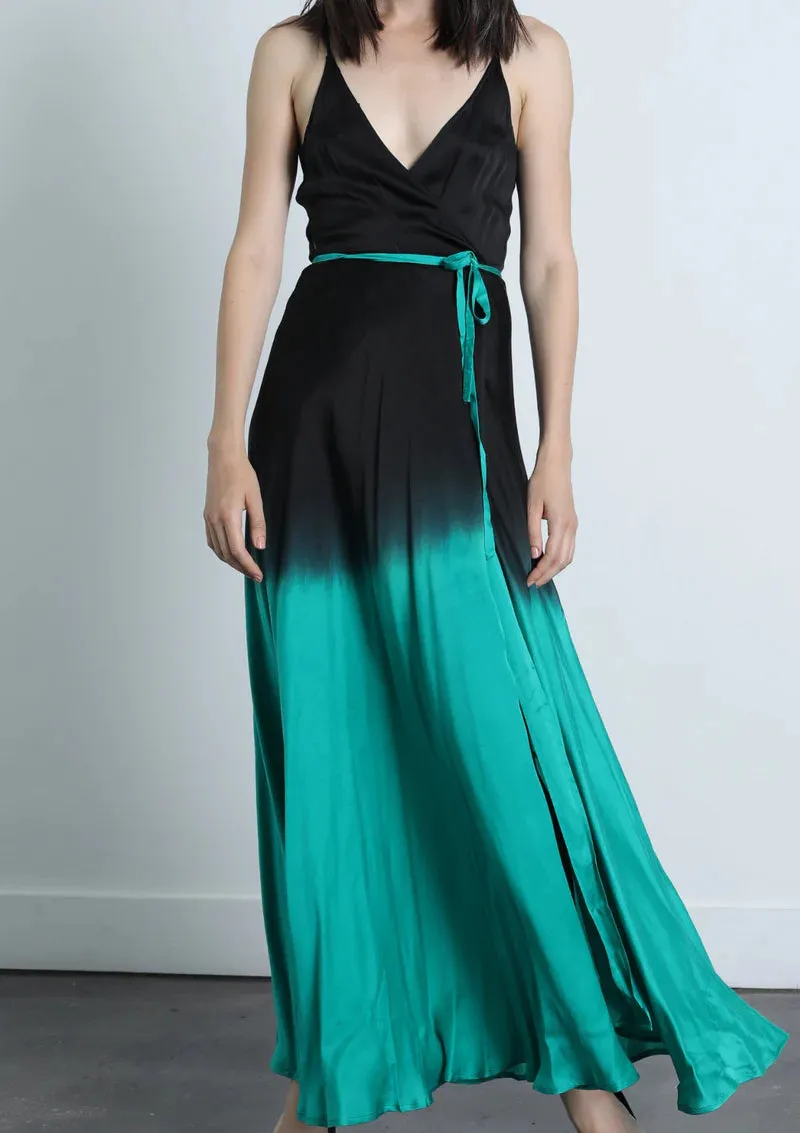 Charlize Silk Maxi Dress - Emerald