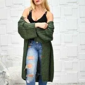 Chunky Knit Green Cardigan