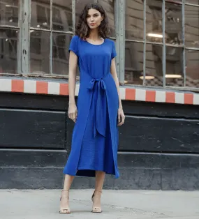 Cobalt Tie Wrap Dress