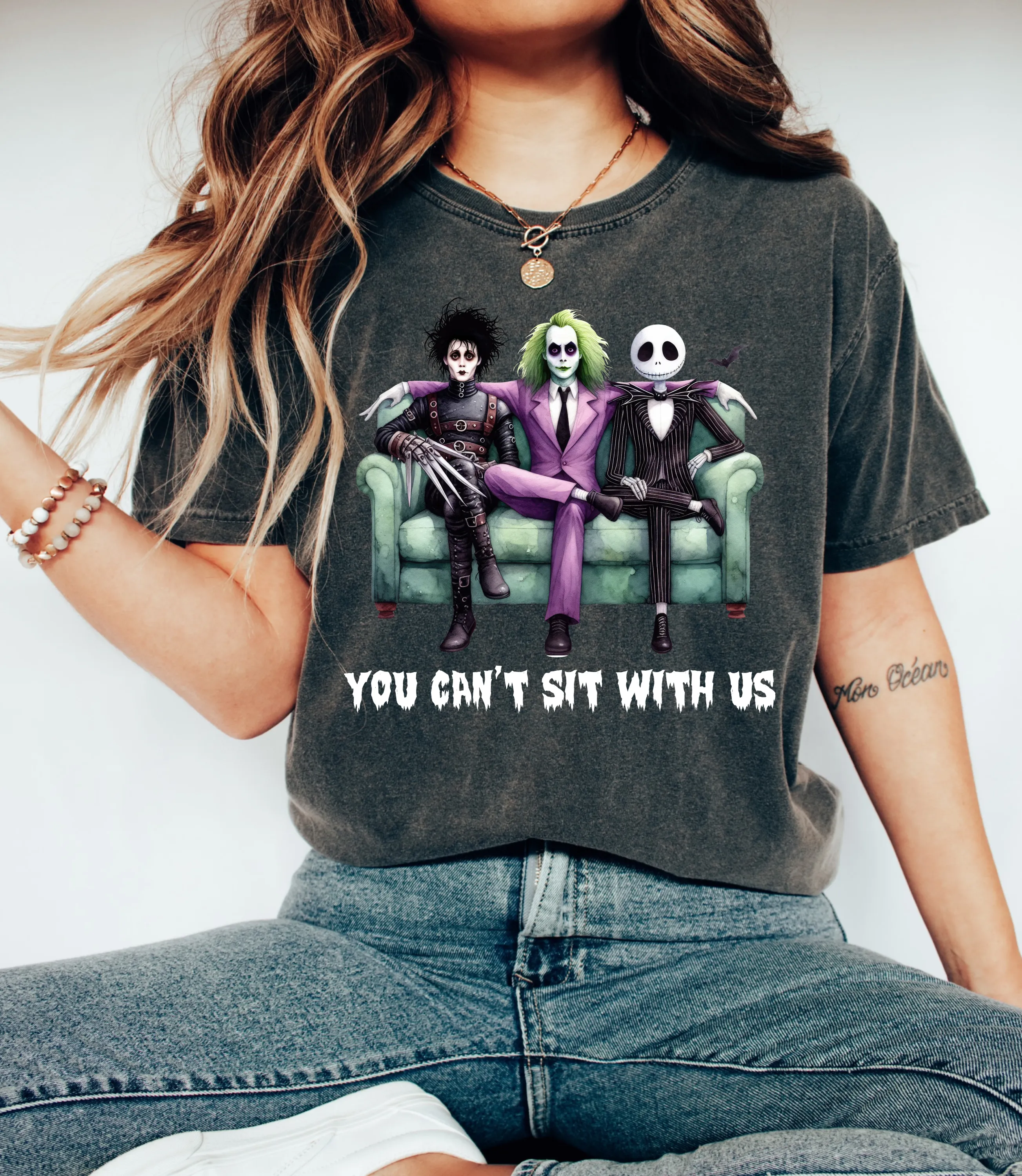 Comfort Colors You Can't Sit With Us Halloween Characters Shirt/ Youth and Adult Sizes