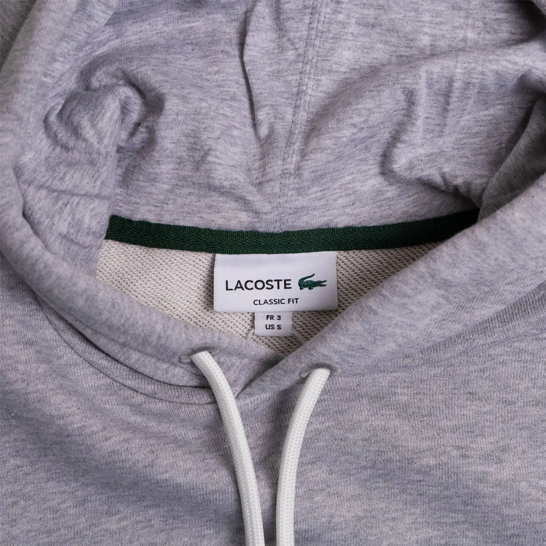 Contrast Logo Drawstring Hoodie Silver Chine - SS23