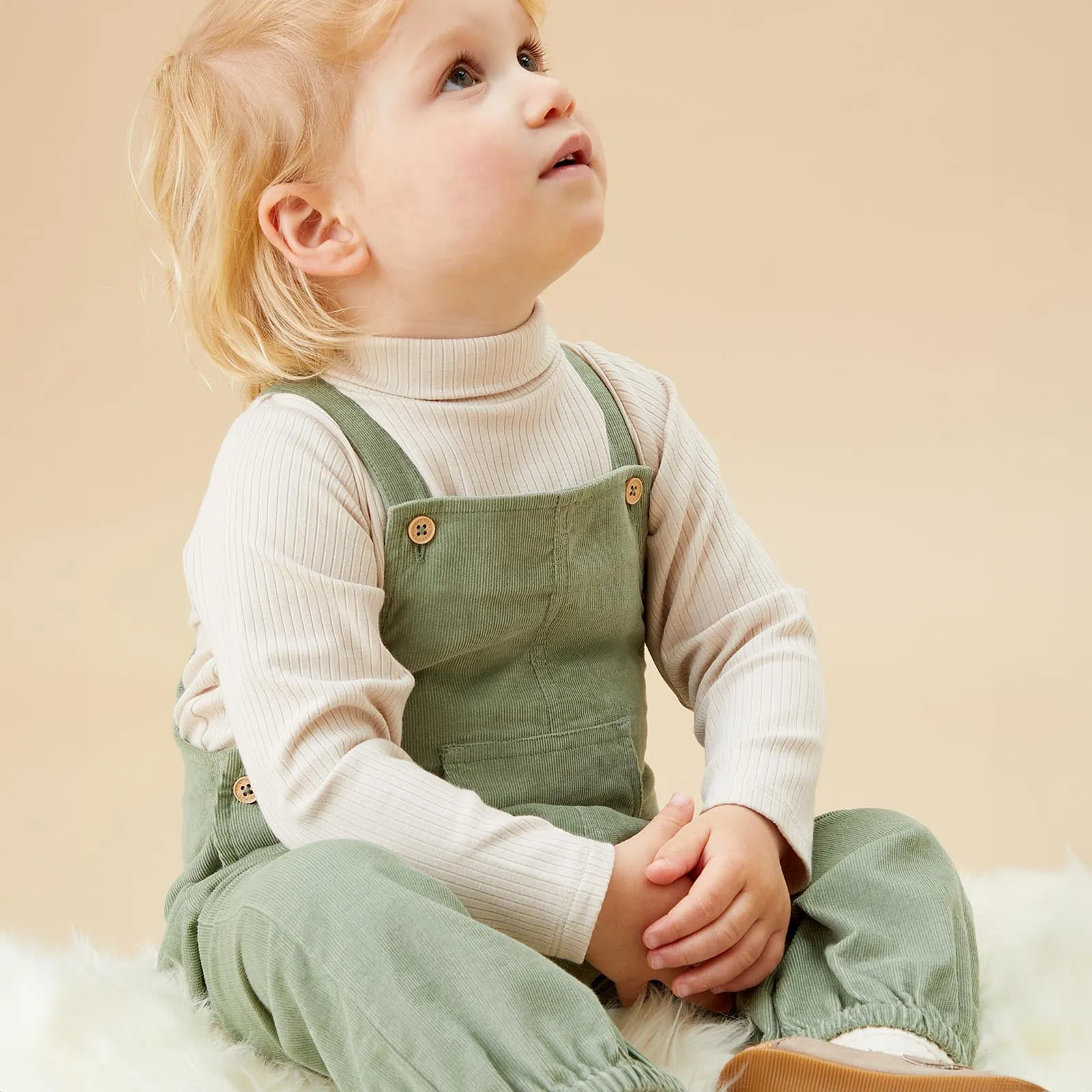 Corduroy Overalls & Bodysuit Outfit