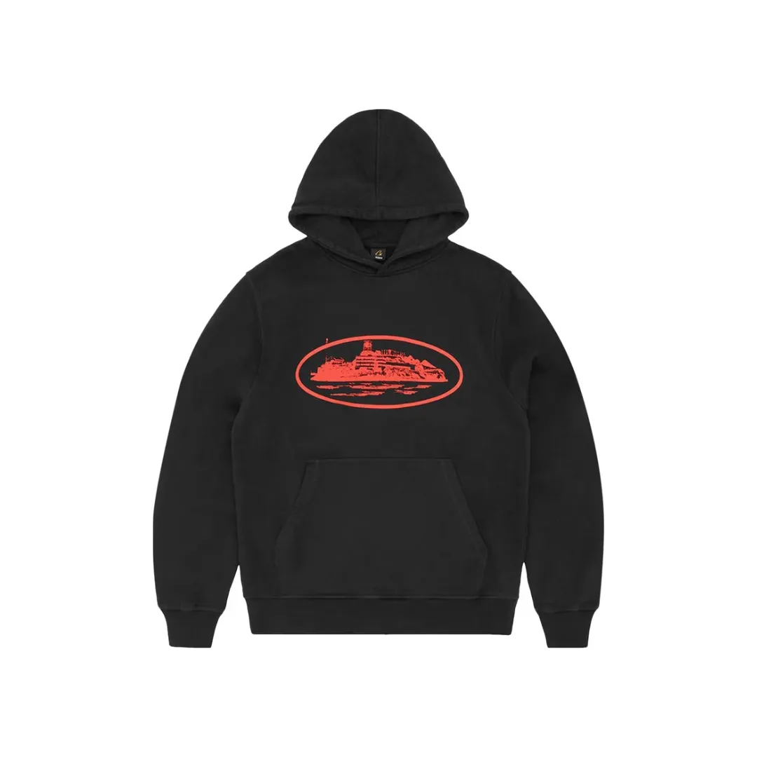 Corteiz Alcatraz V2 Hoodie 'Black / Red'