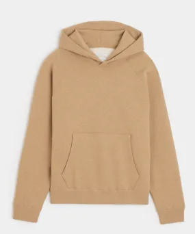 Cotton-Camelhair Fleece Hoodie in Camel