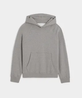 Cotton-Camelhair Fleece Hoodie in Grey Heather