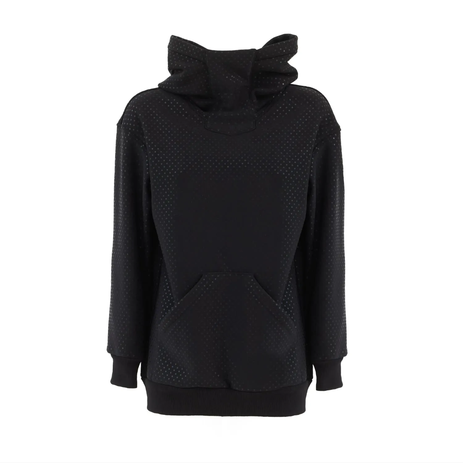 Cozy Solid Fleece Hooded Tunic Black