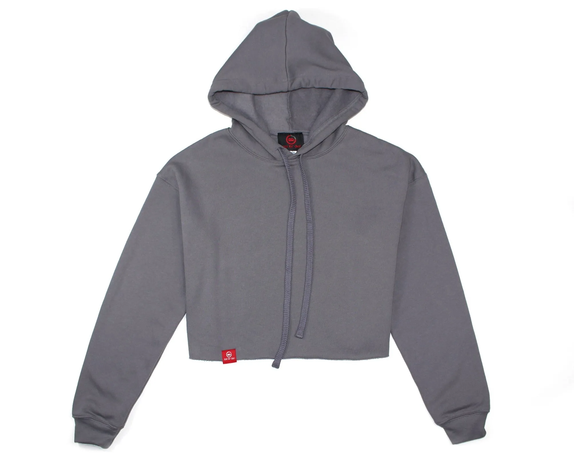 Cropped fleece grey hoodie