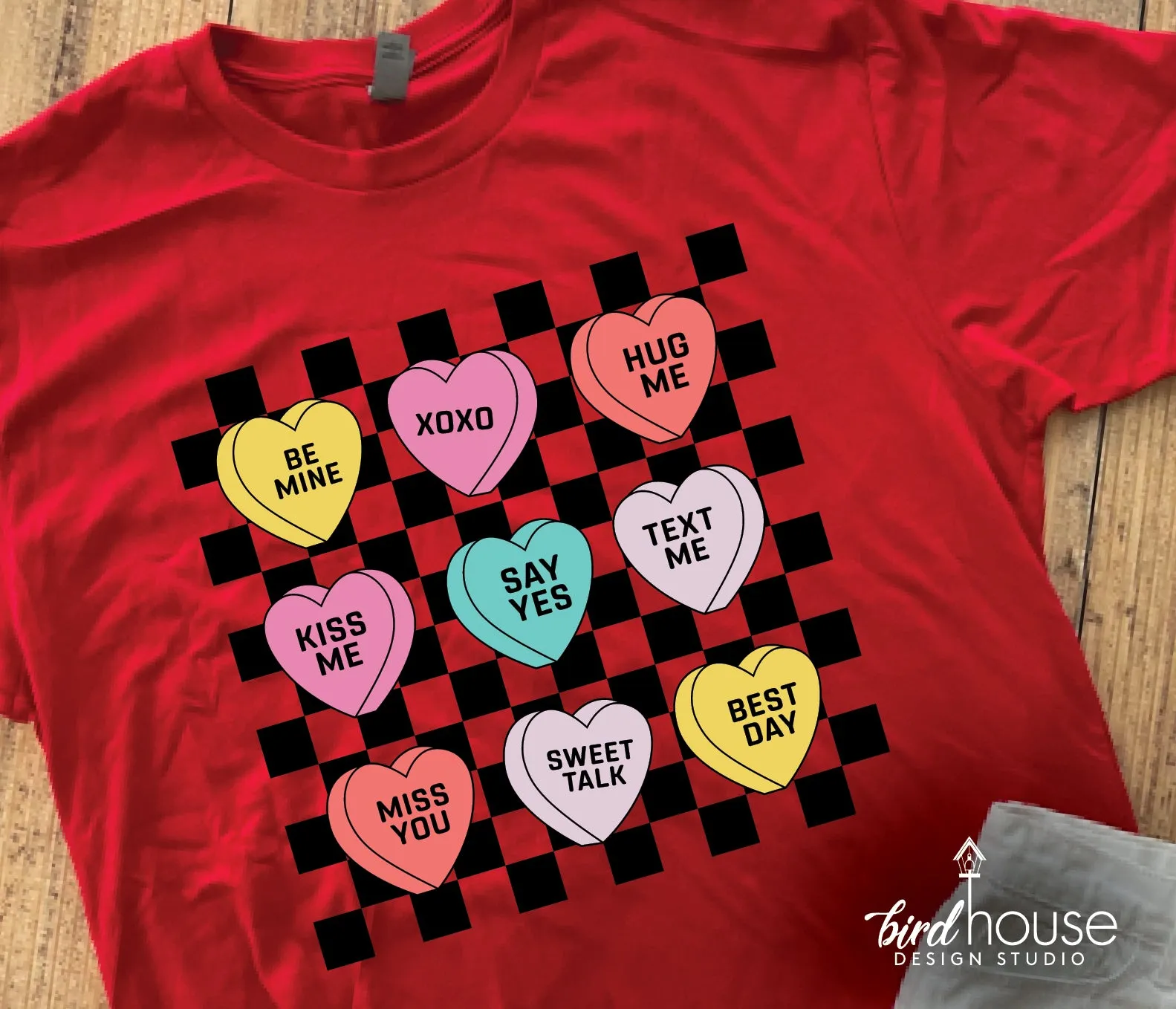 Cute Retro Conversation Hearts Valentines Day Shirt