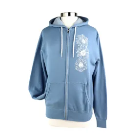 Daisy Unisex Midweight Zip Hoodie in Sky Blue