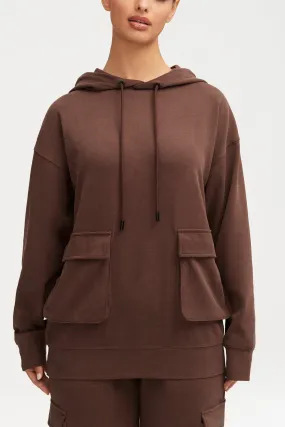 Demi Cargo Pocket Hoodie - Brown