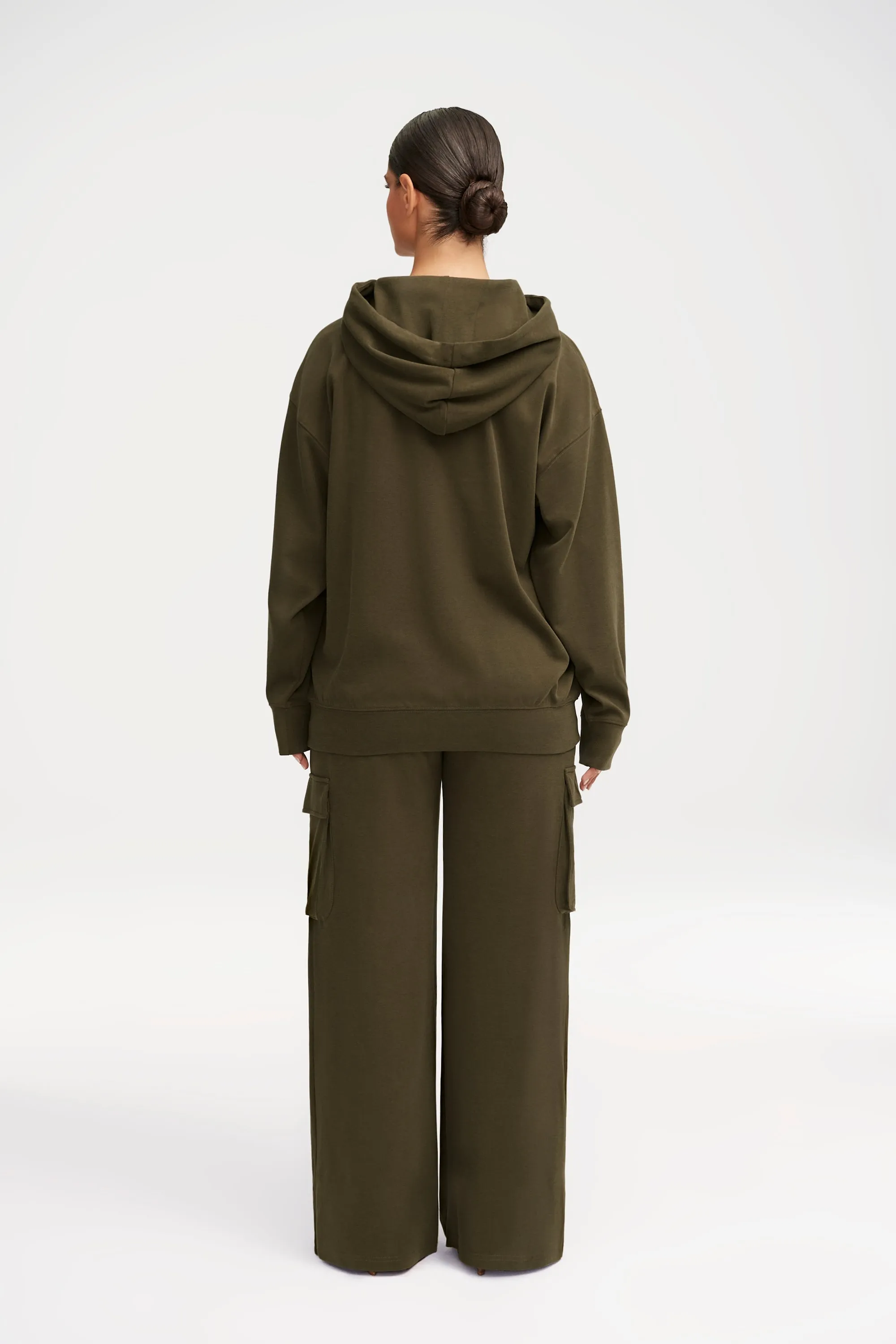 Demi Cargo Pocket Hoodie - Khaki Green