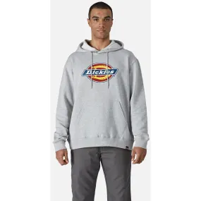 Dickies Logo Hoodie Fleece Hooded Jumper Mens Grey Relaxed Fit Pockets Comfort M