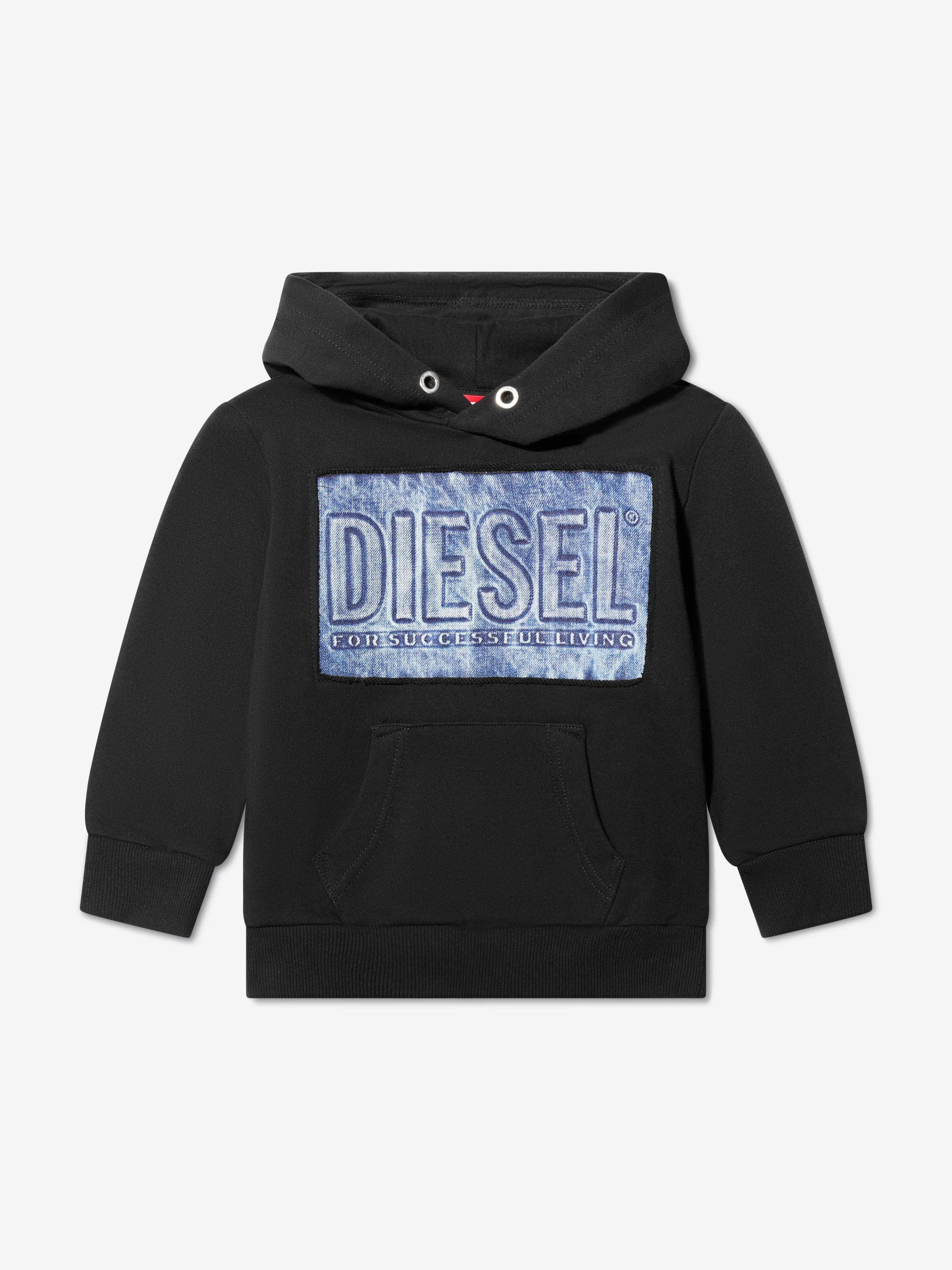 Diesel Boys Logo Hoodie in Black