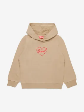 Diesel Girls Siddy Logo Hoodie in Beige